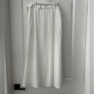 Reformation White Belted Midi Skirt NWT